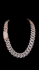 22mm rapper Cuban link chain, thick hip hop necklace with heavy iced-out style