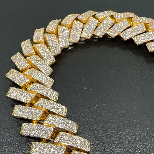 18mm Iced Round Moissanite Cuban Chain