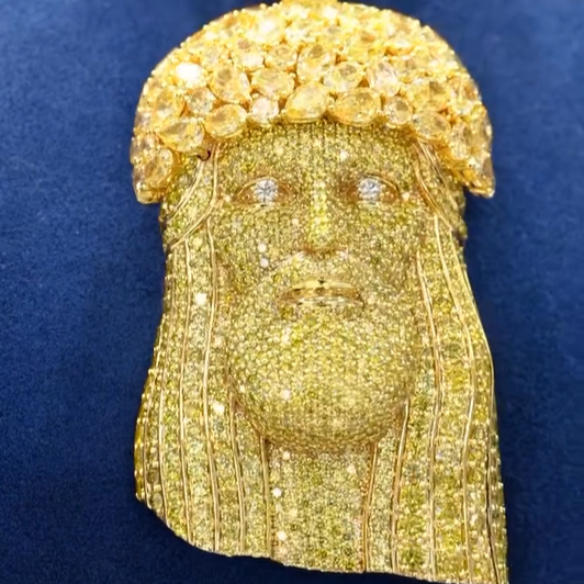Hip Hop CZ Diamond Jesus Face Pendant Bling