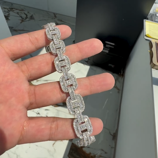 14mm Iced Cuban Link Bracelet for Men