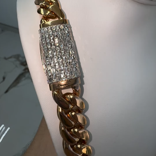 Iced Out 24mm Cuban Chain with CZ Stones