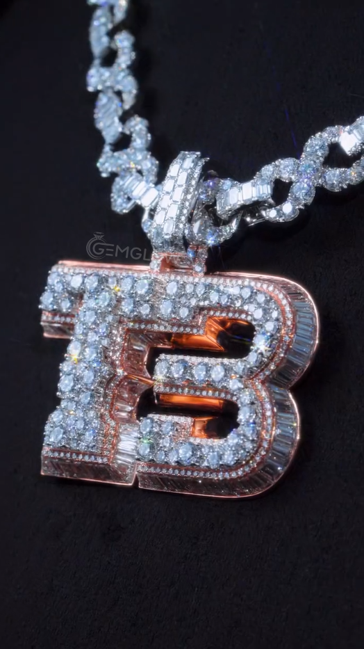 Custom Iced Out Letter Pendant Necklace