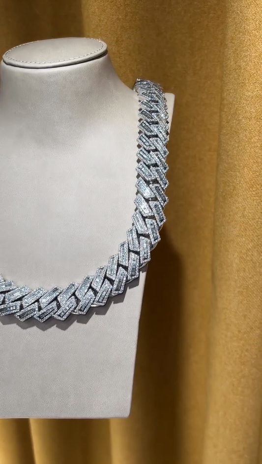 22mm Iced Out Cuban Diamond Chain