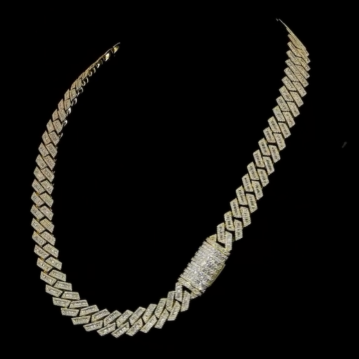 20mm Baguette Iced Cuban Link Chain