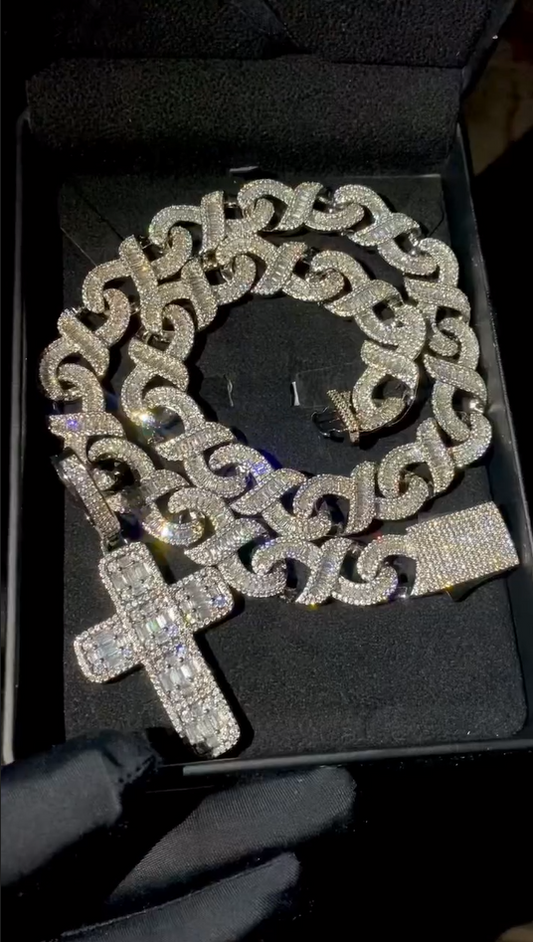 16mm Moissanite Infinity Cuban Chain