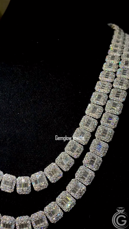 10mm Hip Hop Baguette Tennis Chain – Gemglow Jewels