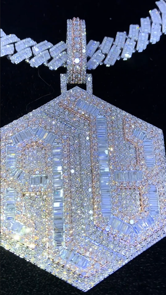 Men’s Fully Iced Out Pendant in Bold Shine