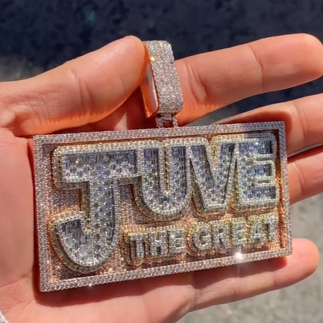 Custom Iced Letter Pendant in 925 Silver