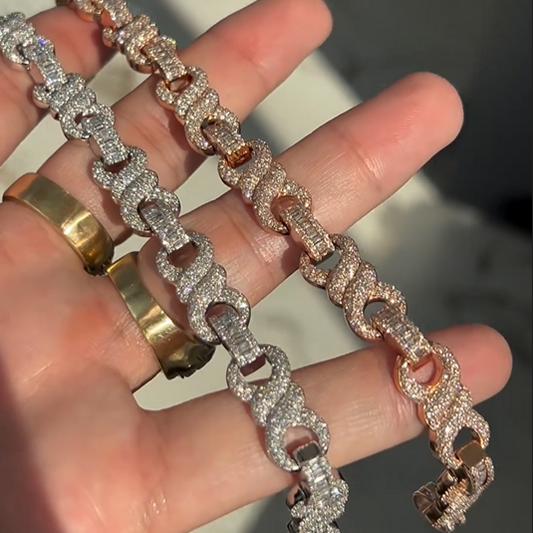 Iced 10mm Bracelet with Round & Baguette Cuts