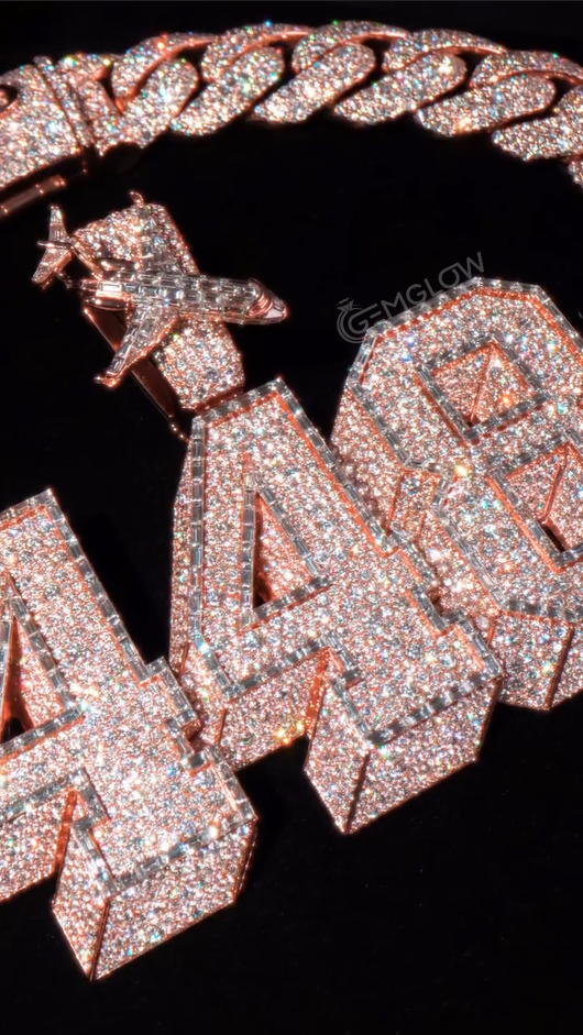 Iced Out Moissanite Letter Pendant