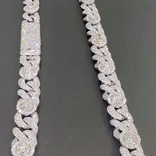 Bust Down 16mm Silver Cuban Link Chain