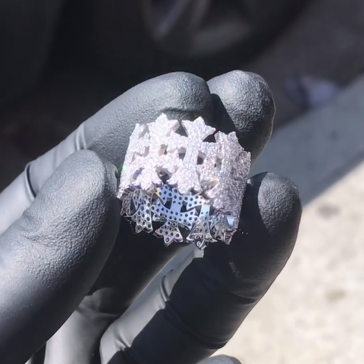 Cross Iced Out Ring for Men