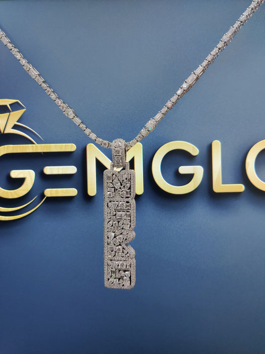 Custom Fully Iced Letter Pendant