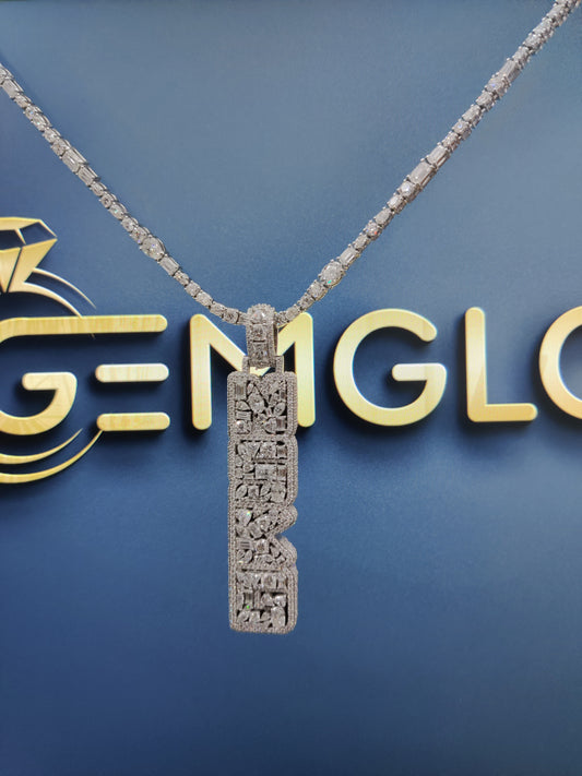 Custom Fully Iced Letter Pendant & Chain