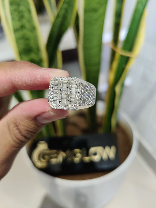 Iced Out VVS Moissanite Rapper Ring