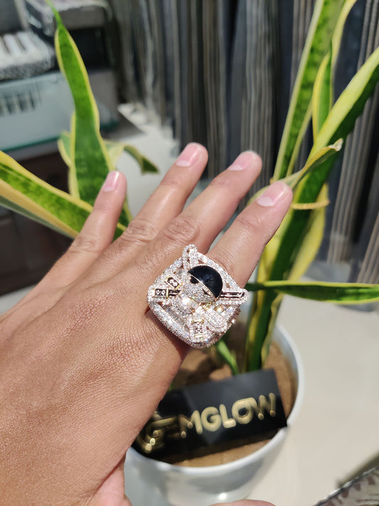 Customized Hip Hop Fully Iced out ring