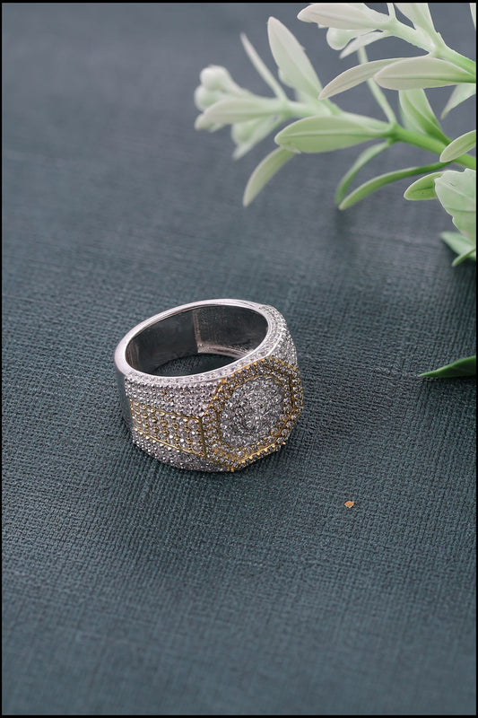 Iced Moissanite Wedding Ring for Men