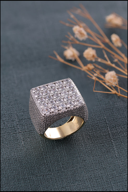 Custom Iced Out Square Ring for Men
