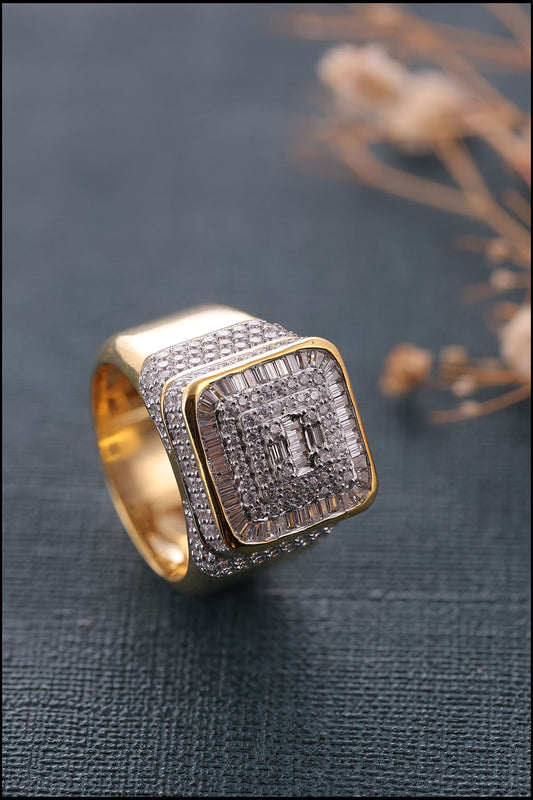Iced Out Baguette Hip Hop Ring Men