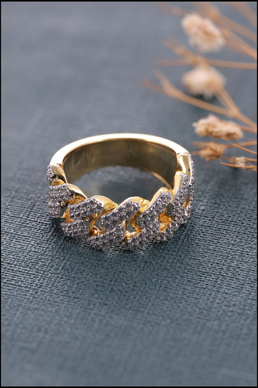 Hip Hop Cuban Link Eternity Band Ring