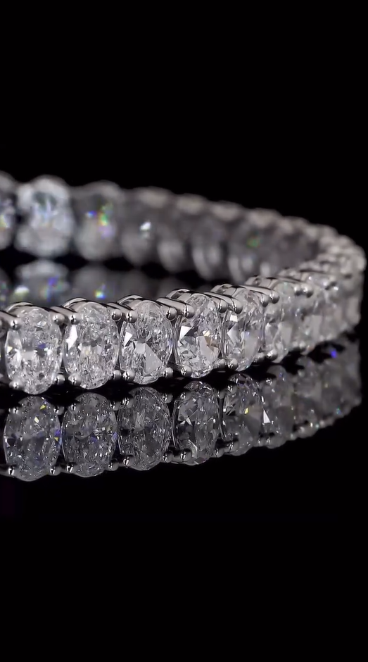 East West Set Oval Diamond Bracelet