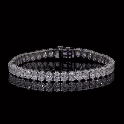Oval Cut Simulated Diamond Tennis Bracelet