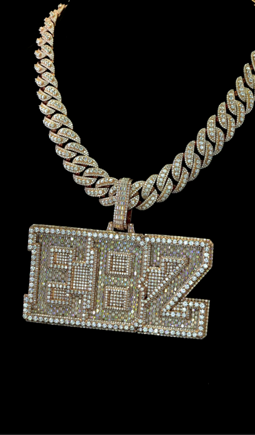 Bling Bling: Iced Statement Pendant with Block Initial Design