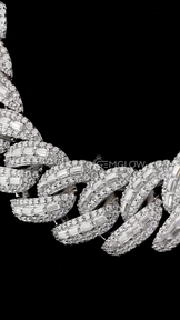 20mm Round & Baguette Miami Cuban Chain