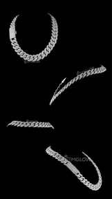 20mm Round & Baguette Miami Cuban Chain
