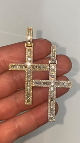 Iced Out Cross Moissanite Pendant