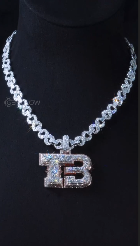 Custom Iced Out Letter Pendant Necklace