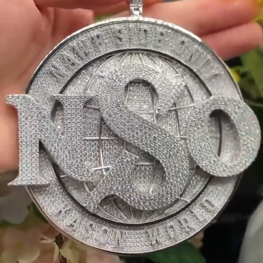 Custom NSO Letter Pendant in 925 Silver