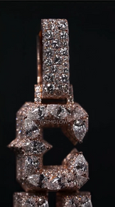 Custom Fully Iced Vertical Letter Pendant