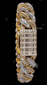 Two-Tone Yellow Gold Cuban Link Bracelet