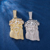 Iced Jesus Pendant with Princess, Round, Marquise Stones