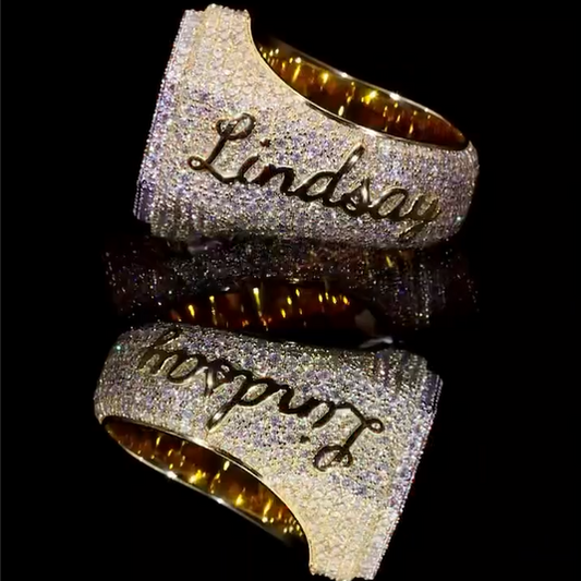 Fully Iced Out Moissanite Ring for Men