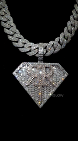 Custom Iced Out Diamond Shape Pendant