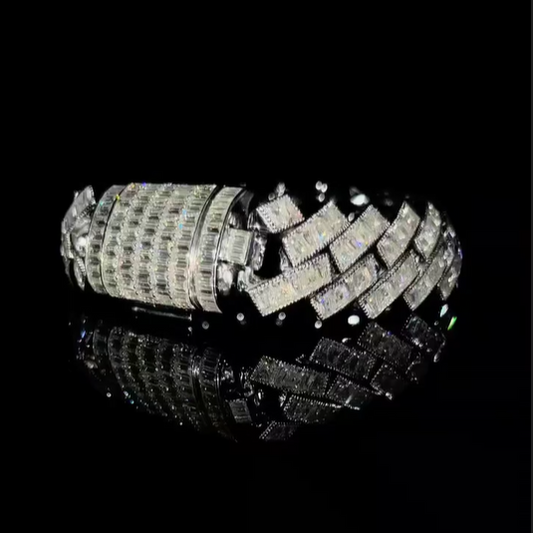 22mm Cuban Bracelet with Baguette Shine