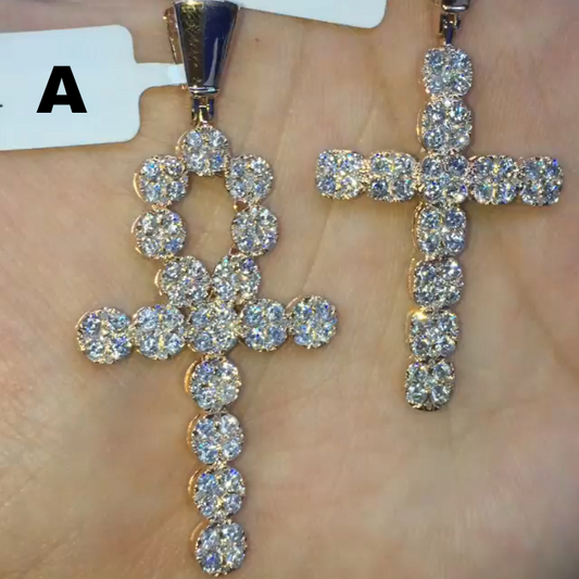 Diamond Cross Pendant in Hip Hop Style