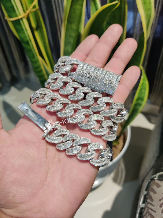 18mm Miami Cuban Link Baguette Chain