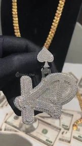 Chunky KD Letter Pendant in 925 Silver Shine