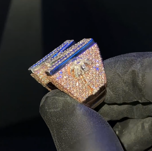 Iced Out 'M' Letter Ring for Rappers