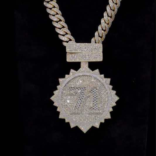 Iced Letter Pendant with Miami Cuban Chain