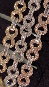 Secure clasp on iced infinity bracelet, sturdy 925 silver with flawless stone detailing