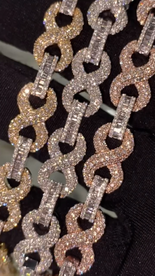 Secure clasp on iced infinity bracelet, sturdy 925 silver with flawless stone detailing