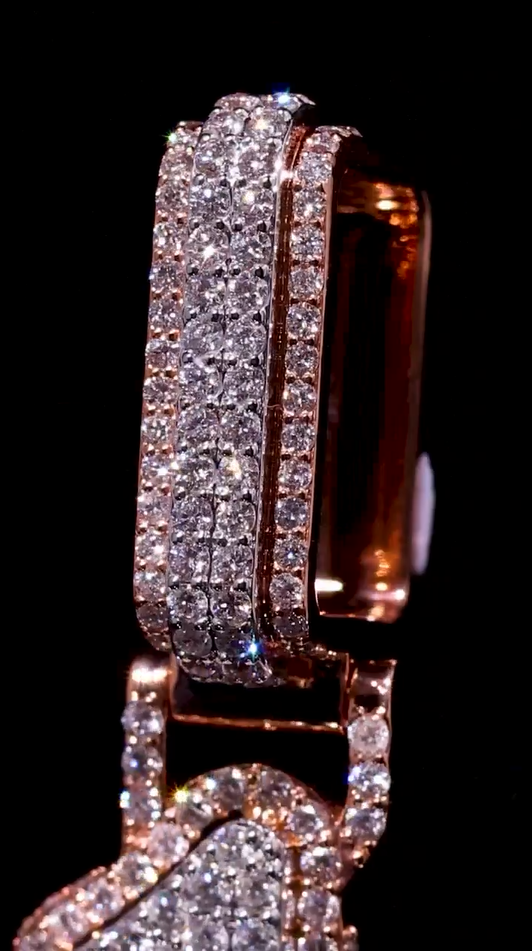 Close-up of the 187 letter pendant, showcasing sparkling round-cut diamonds and bold vertical design