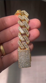 Emerald and Round Diamond Men's Cuban Bracelets