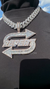 Iced Out Italic Letter Charm Pendant