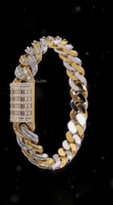 Two-Tone Yellow Gold Cuban Link Bracelet