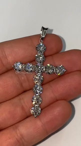 Real VVS Moissanite Round Cross Pendant,